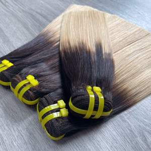 Vente en gros 100% Vietnamien Super Double Os Droit pour Ombre Blonde Tissage Extensions de Cheveux Vierges Remy Cheveux bruts - Product Image 5