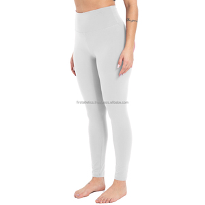 Leggings de yoga taille haute couleur unie pour femmes, pantalons de sport personnalisables, tissu respirant anti-humidité, grandes tailles - Product Image 2