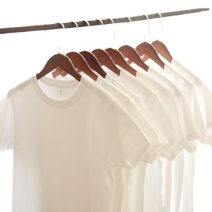 T-shirt unisexe blanc uni à col rond en pur coton 200g, coupe ample, broderie logo personnalisée OEM, prix usine Chine Bangladesh - Product Image 1