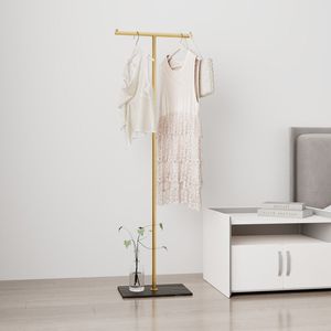 Appendiabiti Autoportante in Metallo Dorato con Base in Marmo, Appendiabiti Multiuso per Camera da Letto e Porta Cappelli - Product Image 2