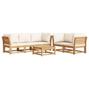 Conjunto de Muebles de Jardín de Madera de Acacia Color Crema, Elegantes Sofás de Jardín - Product Image 2