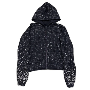 Sweat-shirts pour femmes de qualité supérieure avec strass, style tendance, prix abordable, légers, ensemble de survêtement en strass de qualité supérieure, fermeture éclair intégrale - Product Image 1