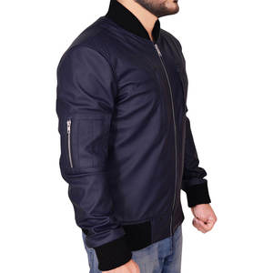 Custom Made Men Genuine Leather <b>Jacket</b> 2026 New Fashion Waterproof Breathable Anti-Uv <b>Mandarin</b> <b>Collar</b> Bomber <b>Jacket</b> Manufacturer - Product Image 5