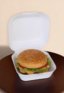 Nouveaux contenants alimentaires compostables avec couvercle pour plats à emporter, boîtes à hamburgers 6x6 pouces pour l'emballage des restaurants, fournitures d'emballage 2026 - Product Image 1