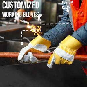 Gants de sécurité en cuir industriels, personnalisation de la marque, gants de travail en cuir de qualité supérieure, vente en gros directe d'usine - Product Image 5