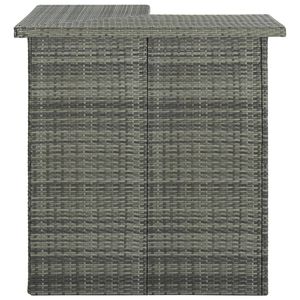 Tavolo da Bar Angolare Rettangolare in Rattan PE Grigio e Acciaio - Categoria Prodotti Tavoli da Bar - Product Image 2