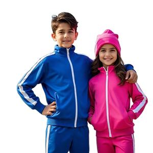 High Quality <b>Children's</b> Sports Uniform Set <b>Football</b> Sweatshirt Tracksuit Boys Girls Customized Cotton Polyester Eco-Friendly - Product Image 2