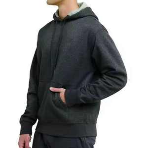 Sudadera con Capucha para Hombre, Color Verde Claro, Corte Regular, Felpa de Algodón, Color Sólido Informal, Bolsillo Delantero, Ropa de Otoño - Product Image 6