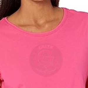 Camisetas de Cuello en V para Mujer al por Mayor, Camiseta Informal Cómoda de Manga Corta, Personalizada con Estampado, Color Liso, 100% Algodón Transpirable - Product Image 2