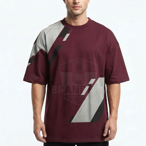 เสื้อยืดผู้ชายทรงโอเวอร์ไซส์สุดเทรนดี้ ผ้าคอตตอนหนานุ่ม ทรงหลวม บ็อกซี่ฟิต ไหล่ตก แขนสั้น คอเสื้อแบบสตรีทแวร์ เสื้อเปล่าสำหรับงานสกรีน เสื้อผ้าสั่งทำได้ - Product Image 3