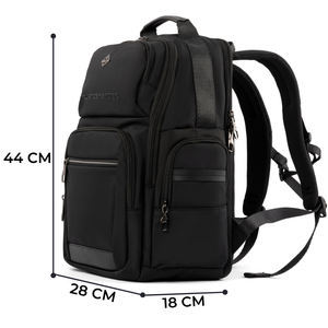 Minimalist <b>Black</b> Oxford Laptop <b>Backpack</b> with Zipper Closure and Water Resistance for Men Women - Product Image 2