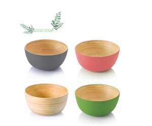 Ensemble de bols en bambou réutilisables / Vaisselle écologique en bambou filé, bol rond en bambou naturel du Vietnam par Eco2go - Product Image 3