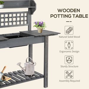Banco da Giardinaggio Estensibile in Legno con Vano Portaoggetti e Lavello Integrato - Product Image 4