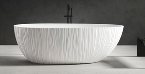 Bañera de Esquina Independiente de Piedra Artificial, Diseño Diamante, con Hidromasaje (Agua y Aire), 1.6m de Largo, 40 Jets - Product Image 4