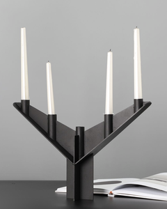 Support de bougies rectangulaire moderne en métal pour 4 bougies, centre de table décoratif, chandelier décoratif pour la maison, accessoire de table de salle à manger - Product Image 5