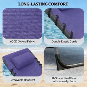 Sedia a Sdraio Viola per Esterni, Ideale per Prendere il Sole e per l'Uso in Cortile - Product Image 2