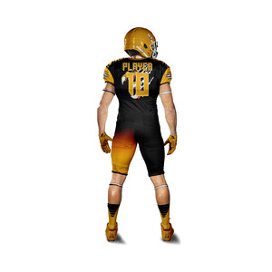 Conjunto de Uniforme de Fútbol Americano Negro y Dorado Personalizado – Jersey y Pantalones de Fútbol Sublimados de Primera Calidad, Fabricante OEM y Mayorista - Product Image 3