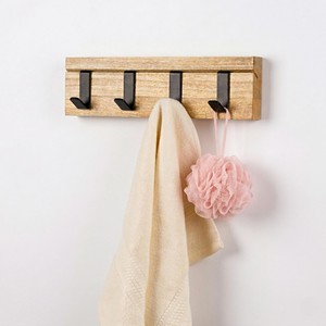Mango Wood Wall Coat Rack with 10 Cast Iron <b>Hooks</b> | Wholesale Handcrafted - Product Image 4