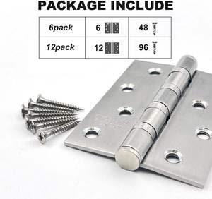 304 Stainless Steel Square Corner <b>Spring</b> Butt Pivot <b>Door</b> Hinge Soft Closing Easy Installation 5mm Thickness 180 Degrees Opening - Product Image 6