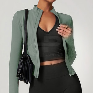 Veste de yoga légère pour femme, tissu extensible respirant, coupe ajustée, fermeture éclair intégrale, veste de sport pour la salle de sport et les entraînements - Product Image 3