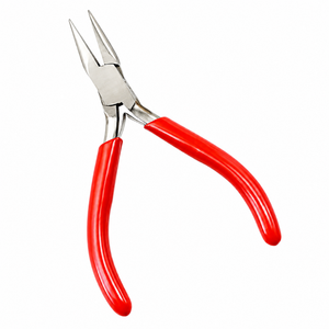 Precision Chain Nose Pliers Stainless Steel Red Handle Mini Jewelry Making Tool for <b>Wire</b> Bending & DIY <b>Crafts</b> - Product Image 1