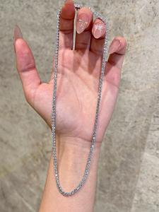 Collar de Tenis de Diamantes de Platino, Corte Brillante, Color D, Diamantes Sintéticos Cultivados en Laboratorio, Certificados por IGI, Chapado en Oro, para Mujer - Product Image 2