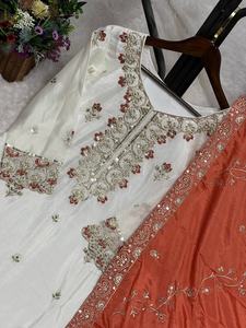 FATEMA FASHION Salwar Kameez prêt-à-porter pakistanais moderne, broderie, paillettes, nouvelle collection, haut, sharara, dupatta, chinon indien - Product Image 5