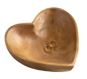 Naturally Wooden Heart Tray for dinner ware dish sets