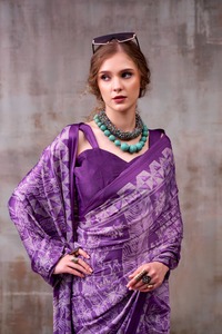 Indian Traditional Casual Satin <b>Silk</b> Saree in Printed for Daily Wear and Festive Function for Women Comfortable Fancy Outfit - Product Image 3