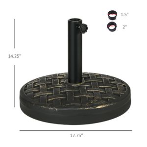 Base de parasol d'extérieur robuste en bronze de 40 lb avec support métallique pour pelouse et terrasse - Product Image 3