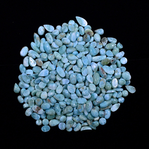 Pierres précieuses cabochons Larimar bleues naturelles en vrac pour la fabrication de bijoux, vente en gros, 7x7x4mm 14x7x4mm 2,5 carats en moyenne - Product Image 4
