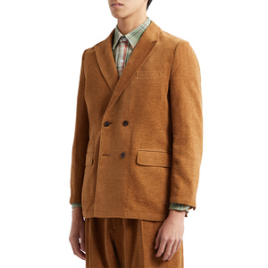 Nouveau manteau court en laine pour homme, doublure épaisse, double boutonnage, revers cranté, coupe classique, marron, vêtement d'extérieur d'hiver - Product Image 2