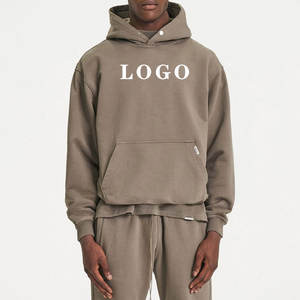 Sweat à capuche vintage vierge de haute qualité, personnalisable avec logo, coupe oversize pour homme, en coton épais, effet vieilli et délavé à l'acide - Product Image 2