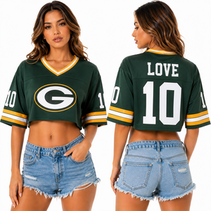 Camiseta de Fútbol Corta Personalizada para Mujer, con Logotipo Animal Bordado, Nombre y Número del Jugador en la Espalda, Manga Corta, Malla Transpirable, Servicio de Fábrica - Product Image 2