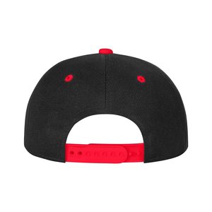 หมวกแก๊ปแบบ snapback 6 แผง สีดำ ปีกแดง ปรับขนาดได้ ใส่ได้ทั้งชายหญิง สไตล์สตรีท ผ้าแคนวาส  โลโก้ตัวอักษรสีรุ้งที่แผงด้านหน้า - Product Image 5