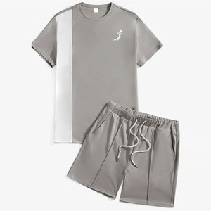 <b>High</b> Quality T Shirt & Shorts Set For Men Casual Outfit Breathable Fabric Stylish Everyday Wear T Shirt & Shorts Set - Product Image 1
