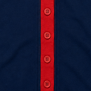 Cardigan en tricot pour femmes, couleur contrastée bleu marine et rouge, col en V, manches longues, fermeture à boutons, coupe classique, toutes saisons - Product Image 4