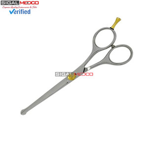Ciseaux de toilettage pour animaux de compagnie à pointe ronde, ciseaux professionnels pour couper les poils de chien, lames fines en acier inoxydable, pointe arrondie sûre, réutilisables - Product Image 5