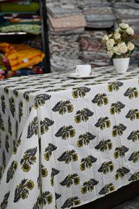 Mantel Rectangular de Algodón con Estampado Artesanal Indio, Mantel Floral para Mesa de Comedor - Product Image 5
