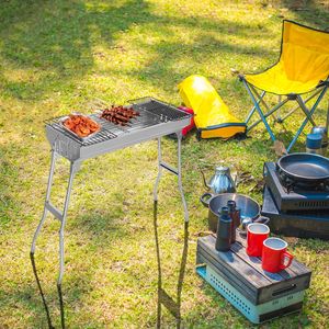 Grande all'aperto acciaio inossidabile pieghevole carbone Barbecue portatile fornello per campeggio picnic giardino giardino Patio facile - Product Image 2