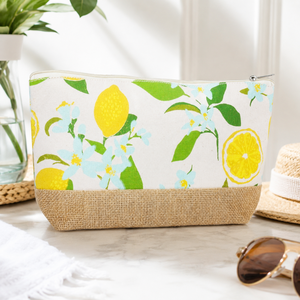 Pochette cosmétique personnalisée en toile de jute avec fermeture éclair 28x16x6cm, sac de voyage imprimé pour maquillage et articles de toilette, vente en gros, fabricant OEM, marque privée - Product Image 5