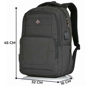 Minimalist Oxford Laptop <b>Backpack</b> with USB Port and Zipper Closure Unisex Softback 20-39L Capacity Shoulder <b>Straps</b> - Product Image 2