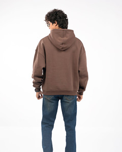 Sweat-shirt à capuche marron pour homme, coupe ample, en polaire, couleur unie, avec poches, idéal pour l'automne - Product Image 2