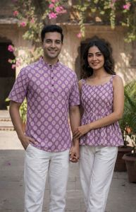 Impresionantes y Elegantes Blusas de Verano Indias para Hombre y Mujer, para Uso Diario Informal, en Algodón con Estampado, Combo Especial Kurti - Product Image 4
