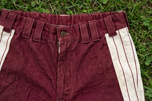 <b>Men</b> Baseball Uniform Set Short Sleeve Button Jersey Pants Cap <b>Socks</b> Maroon <b>White</b> Solid Team Wear Polyester Breathable - Product Image 2