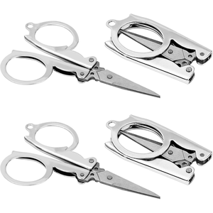 Tijeras de Viaje Plegables, Pequeñas, Plegables, Afiladas, Ligeras, Duraderas, de Acero Inoxidable, para Manualidades Familiares, Campamento, Uso al Aire Libre - Product Image 1