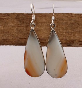 925 <b>Sterling</b> <b>Silver</b> Montana Agate <b>Earrings</b> Natural Gemstone Teardrop <b>Dangle</b> <b>Earrings</b> Handmade Jewelry for Women Wholesaler - Product Image 3