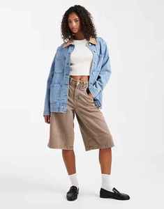 Plus Size Oversized Fit <b>Customised</b> Logo Contrast Collar Barn <b>Jacket</b> Fashion Women's <b>Denim</b> <b>Jacket</b> for Ladies - Product Image 2