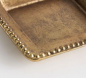 Rough Nickel Modern Floral Design Rectangular Aluminium Decorative Serving <b>Tray</b> Beaded Edge for Home Decor Wedding Occasions - Product Image 2