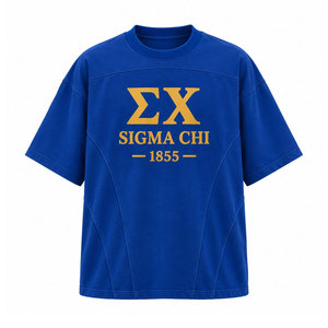 ซิกมา ชิ 1855 เสื้อยืดคอกลมแขนสั้นผู้ชายเสื้อยืดผ้าฝ้ายลำลองพิมพ์ลายตัวอักษรทรงพอดีตัว - Product Image 2